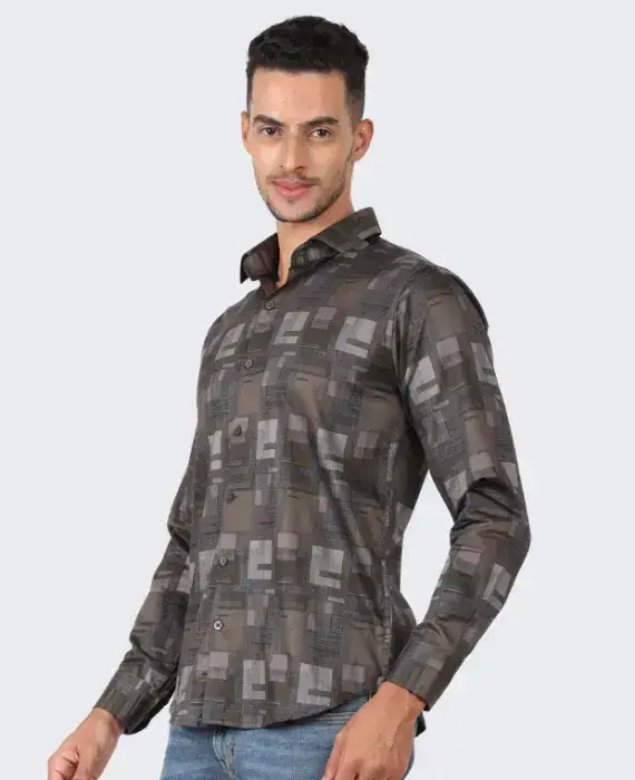 Abstract Geometric Print Shirt